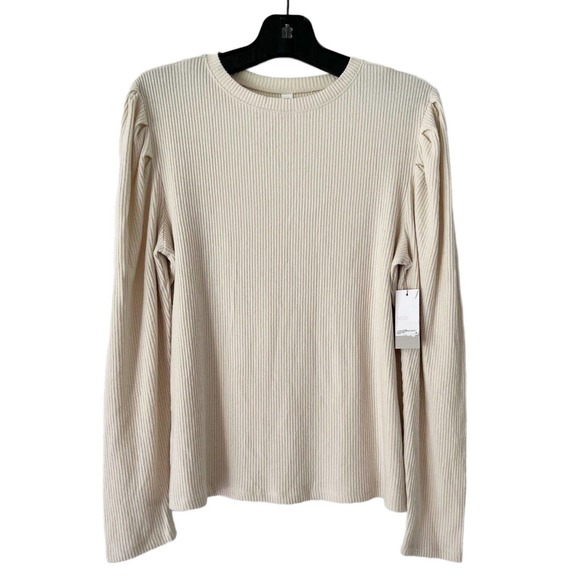 NWT BP Cozy Puff Sleeve Ribbed Pullover Ivory Sweater Size 1X - Picture 3 of 7
